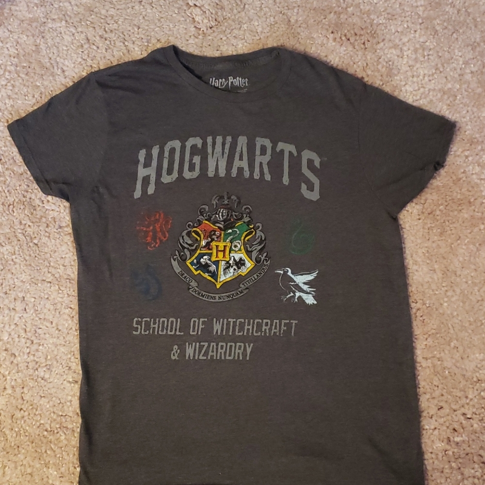 Harry Potter Hogwarts Men's / Unisex / Woman's Medium gray gryffindor shirt